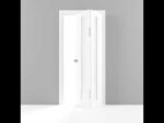 Sliding Closet Bi-fold Doors | Planum 0660 Painted White with Frosted Glass | Sturdy Tracks Moldings Trims Hardware Set | Wood Solid Bedroom Wardrobe Doors - Image 5