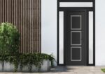 Front Exterior Prehung Metal - PlasticDoor | Manux 8661 Matte Black | 2 Side and Top Sidelite Transom | Office Commercial and Residential Doors Entrance Patio Garage - Image 2