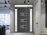 Front Exterior Prehung Metal - PlasticDoor | Manux 8933 Antracite Grey | 2 Side and Top Sidelite Transom | Office Commercial and Residential Doors Entrance Patio Garage - Image 3