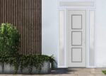 Front Exterior Prehung Metal - PlasticDoor | Manux 8661 White Silk | 2 Side and Top Sidelite Transom | Office Commercial and Residential Doors Entrance Patio Garage - Image 2