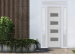 Front Exterior Prehung Metal - PlasticDoor | Manux 8113 White Silk | 2 Side and Top Sidelite Transom | Office Commercial and Residential Doors Entrance Patio Garage - Image 2