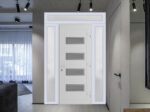 Front Exterior Prehung Metal - PlasticDoor | Manux 8113 White Silk | 2 Side and Top Sidelite Transom | Office Commercial and Residential Doors Entrance Patio Garage - Image 3