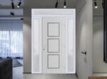 Front Exterior Prehung Metal - PlasticDoor | Manux 8661 White Silk | 2 Side and Top Sidelite Transom | Office Commercial and Residential Doors Entrance Patio Garage - Image 3