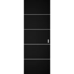 Hidden Barn | Planum 0020 Matte Black | Sturdy Finished Doors | Magic Concealed Sliding Set
