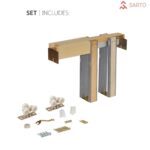 Slab Barn Door Panel | Lucia 1299 Matte Black with Mirror | Sturdy Finished Doors | Pocket Closet Sliding - Image 3