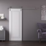 Barn Door | ROYAL 9811 White Enamel | 6.6FT Silver Rail Track Heavy Hardware Set | Solid Panel Interior Doors - Image 2