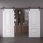Double Barn Door | ROYAL 9822 White Enamel | 13FT Rail Track Set | Solid Panel Interior Doors - Image 2
