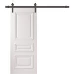 Barn Door | ROYAL 9833 White Enamel | 6.6FT Rail Track Heavy Hardware Set | Solid Panel Interior Doors