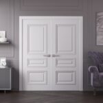 Interior Double Doors | ROYAL 9833 White Enamel | Wood Interior Solid Panel Frame | Closet Bedroom Doors - Image 2