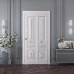 Sliding Closet Bi-fold Doors | ROYAL 9855 White Enamel | Sturdy Tracks Moldings Trims Hardware Set | Wood Solid Bedroom Wardrobe Doors - Image 2