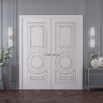 Interior Double Doors | ROYAL 9855 White Enamel | Wood Interior Solid Panel Frame | Closet Bedroom Doors - Image 2