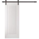 Barn Door | ROYAL 9888 White Enamel | 6.6FT Rail Track Heavy Hardware Set | Solid Panel Interior Doors