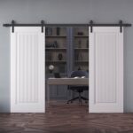 Double Barn Door | ROYAL 9888 White Enamel | 13FT Rail Track Set | Solid Panel Interior Doors - Image 2