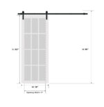 Modern Barn Door / Sete 6999 White Silk with Mirror / Black 6.6FT Rail Track Heavy Hardware Set / Solid Panel Interior Doors - Image 8