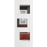 Slab Door Panel / Sete 6999 White Silk with Mirror / Modern Finished Doors / Pocket Closet Sliding Barn
