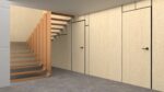 Invisible Solid Hidden Door with Handle | Planum 0010 Light Oak with Black Hidden Frame Left-hand Inswing Black Frame | Concealed Hinges Lock Handle | Modern Frameless Doors - Image 3