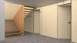 Invisible Solid Hidden Door with Handle | Planum 0010 Light Oak with Black Hidden Frame Left-hand Inswing Black Frame | Concealed Hinges Lock Handle | Modern Frameless Doors - Image 2