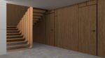 Invisible Solid Hidden Door with Handle | Planum 0010 Walnut with Black Hidden Frame Left-hand Inswing Black Frame | Concealed Hinges Lock Handle | Modern Frameless Doors - Image 3