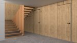 Invisible Solid Hidden Door with Handle | Planum 0010 Split Wood with Black Hidden Frame Left-hand Inswing Black Frame | Concealed Hinges Lock Handle | Modern Frameless Doors - Image 3
