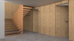 Invisible Solid Hidden Door with Handle | Planum 0010 Split Wood with Black Hidden Frame Left-hand Inswing Black Frame | Concealed Hinges Lock Handle | Modern Frameless Doors - Image 2