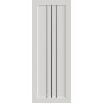 Slab Door Panel | BASIC 4906 White with Black Glass | Bathroom Bedroom Doors