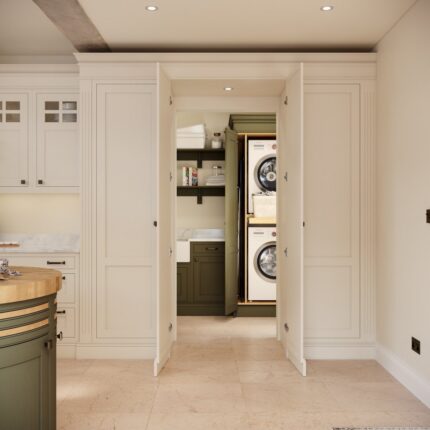LochAnna Newbridge Taupe Secret Laundry Room Open